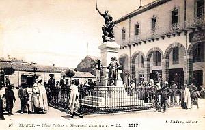 TIARET - PLACE PASTEUR ET MONUMENT LAMORICIERE - 1917